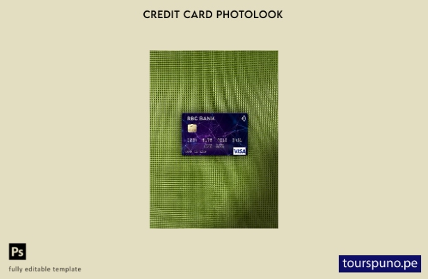 listo para imprimir plantilla frontal de aspecto fotográfico de tarjeta visa RBC